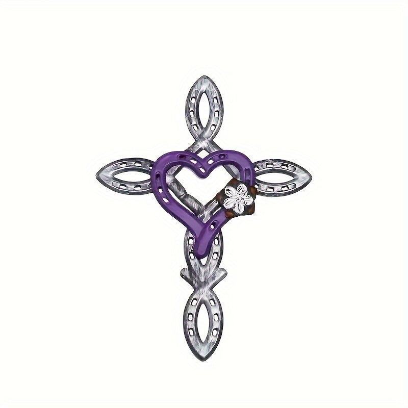 12in X 16in - HEAVY-DUTY IRON CONSTRUCTION METAL CROSS WALL ART