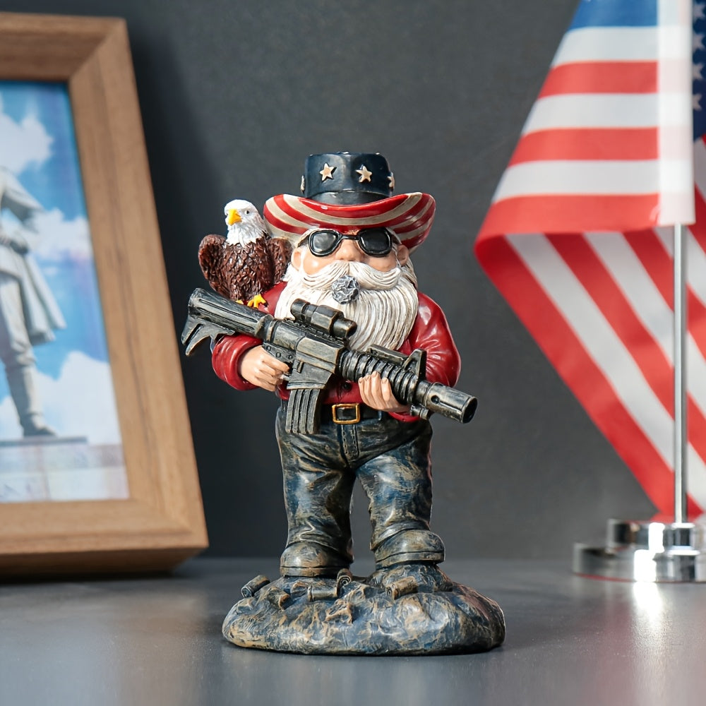 1pc - DWARF VETERAN TACTICAL ORNAMENT W/GUN & EAGLE