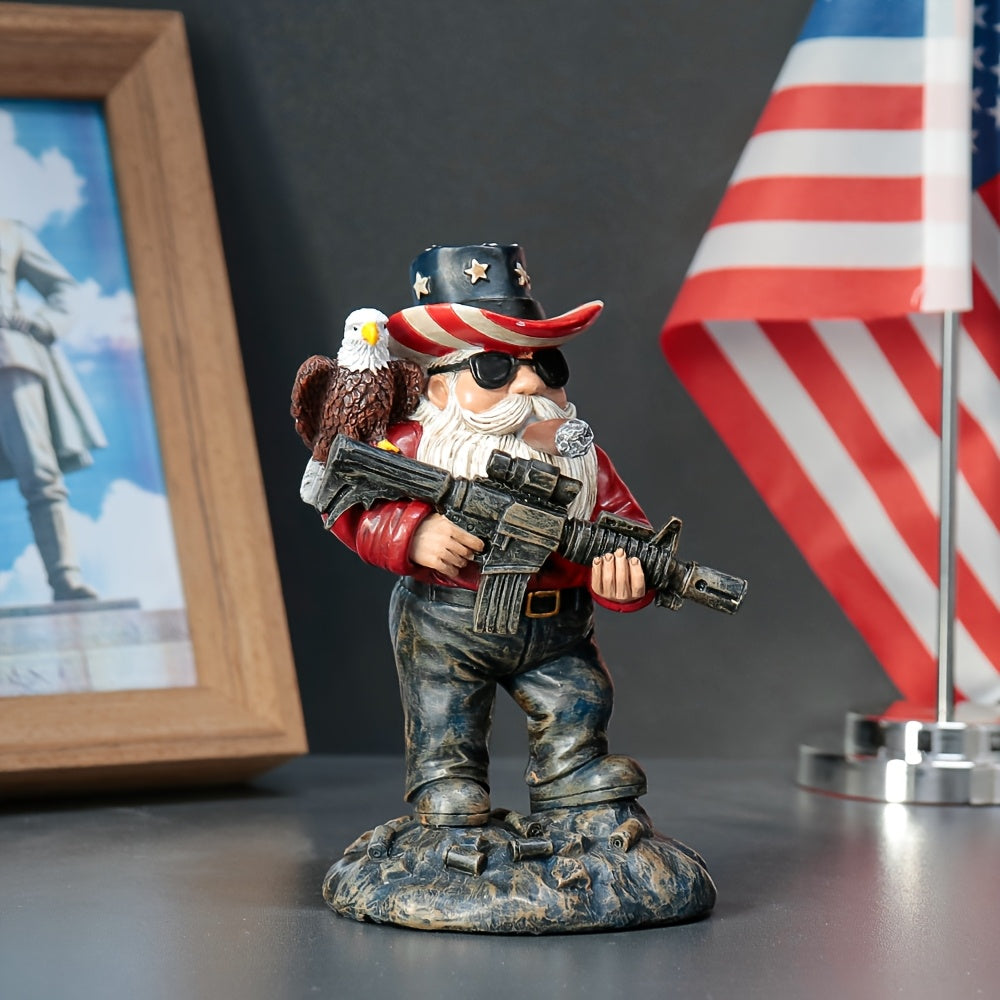1pc - DWARF VETERAN TACTICAL ORNAMENT W/GUN & EAGLE