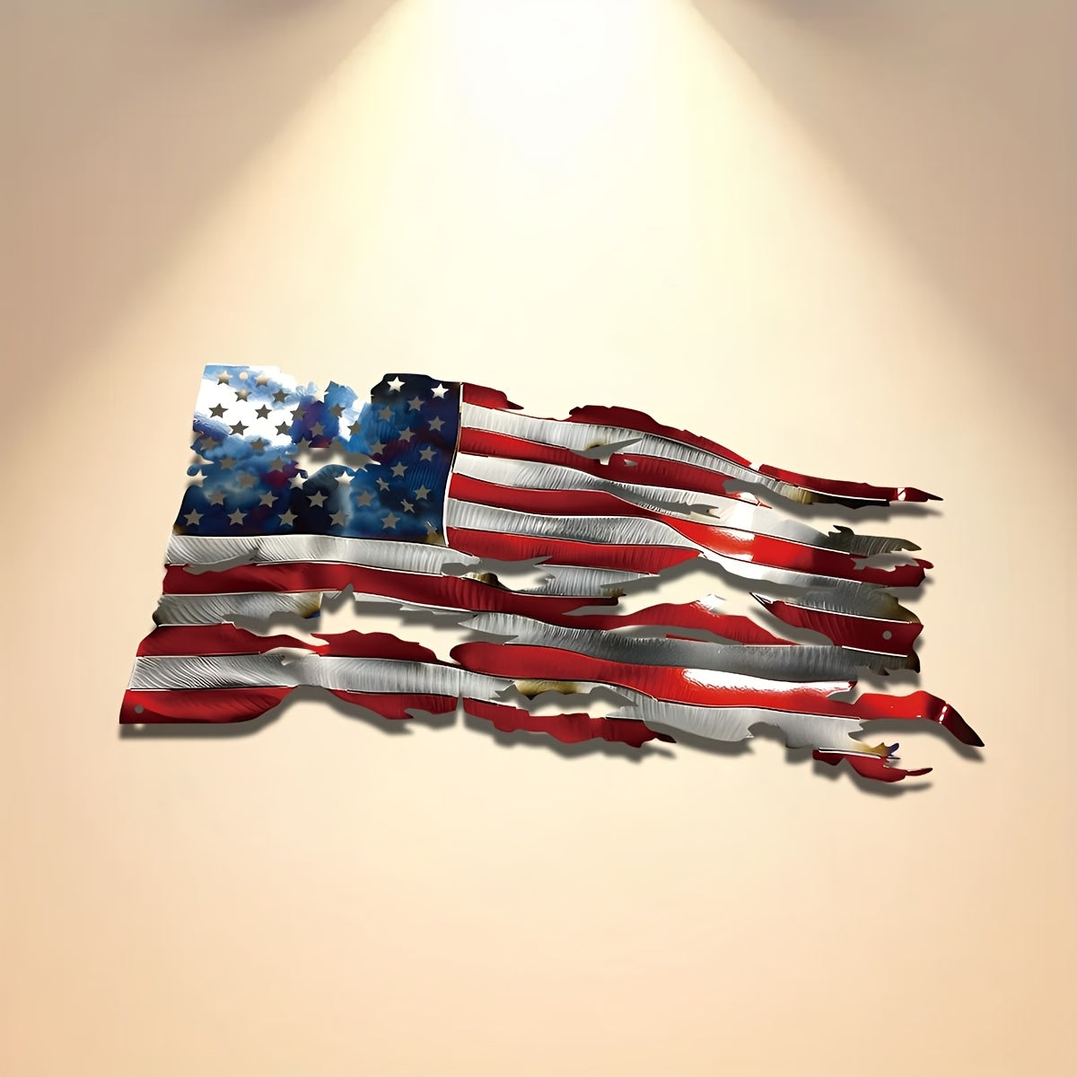 1pc - 15.75in x 7.63 in - AMERICAN PATRIOTIC METAL WALL ART|