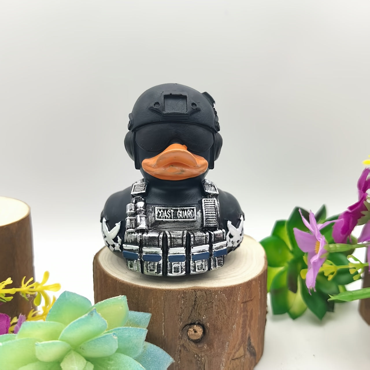 PATRIOTIC U.S. COAST GUARD MILITARY DUCK FIGURINE