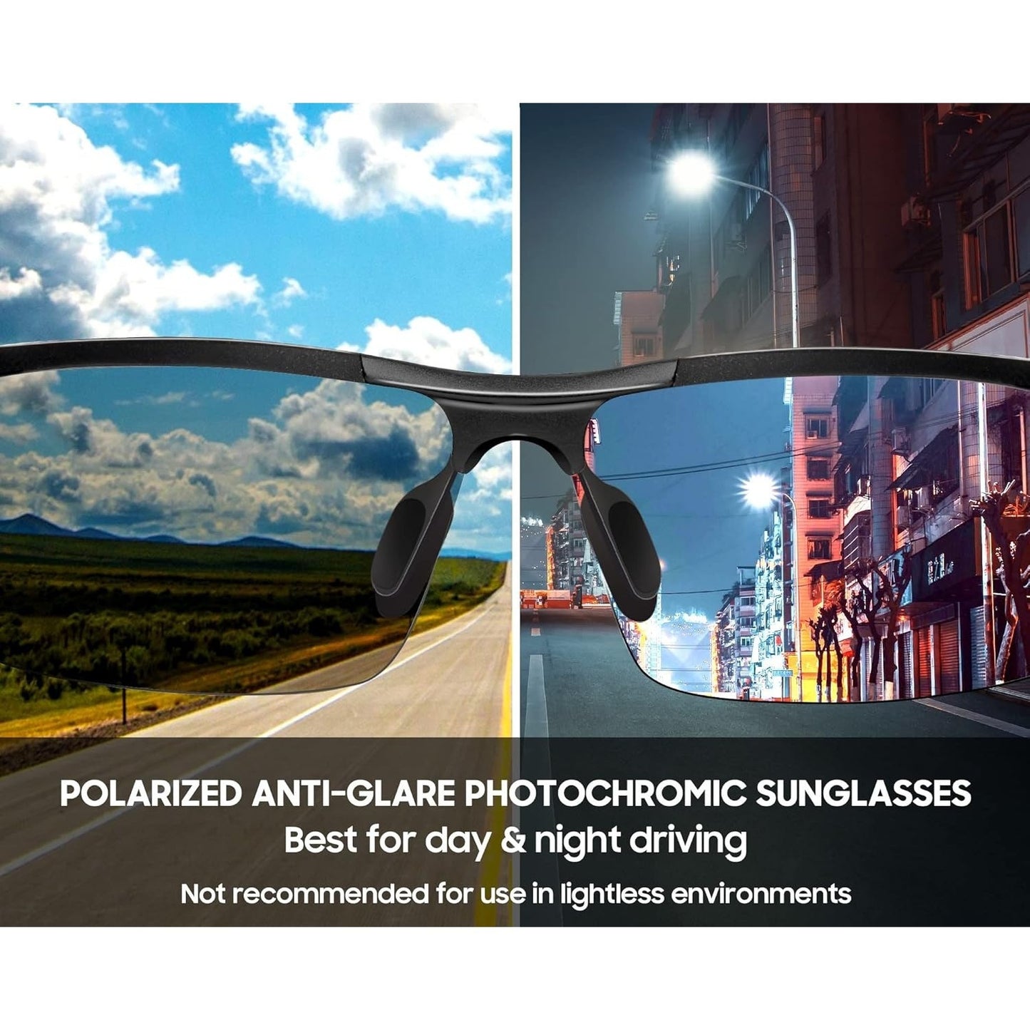 PHOTOCHROMIC POLARIZED MEN'S SUNGLASSES UV400 PROTECTION