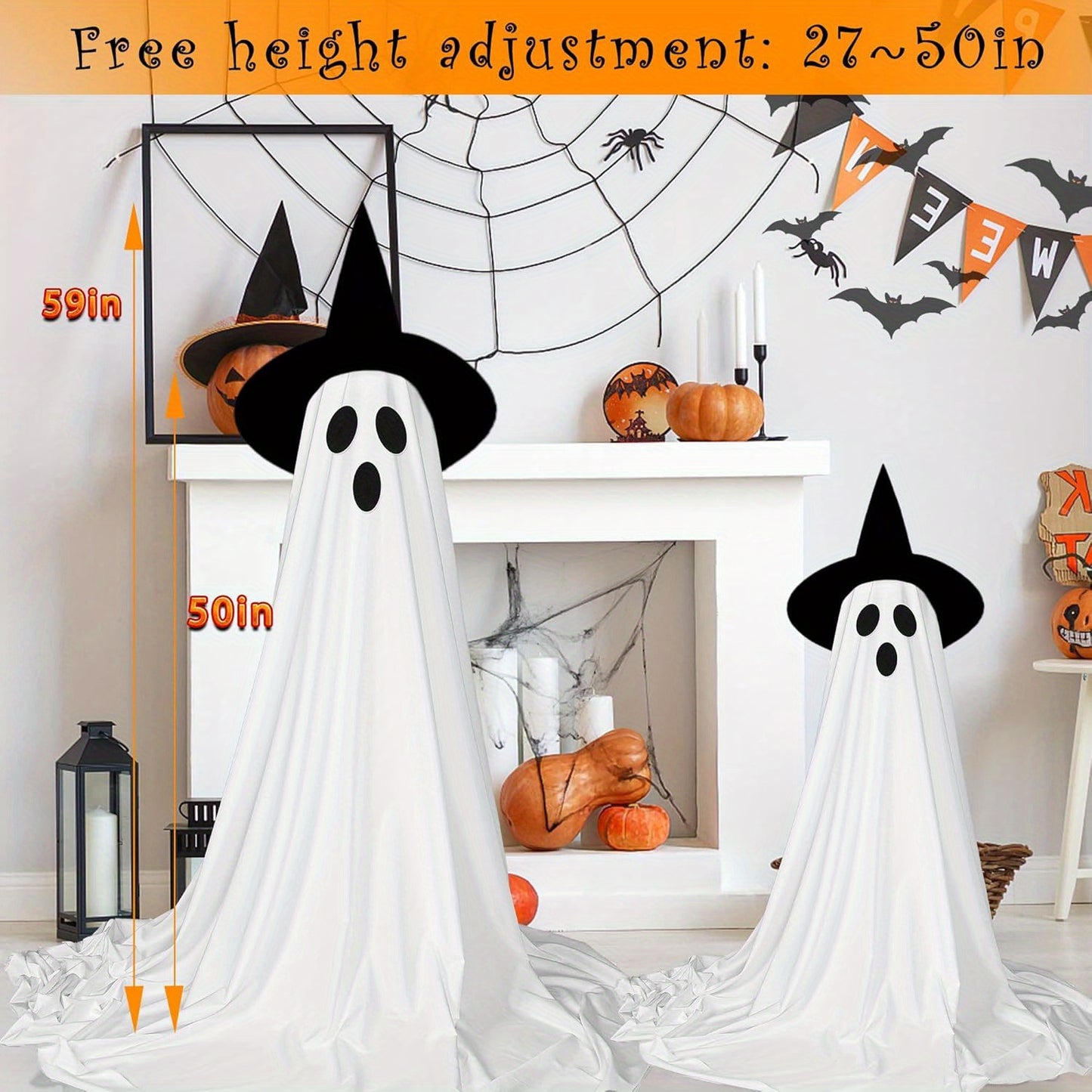 2pcs - SCARY FLOATING INDOOR/OUTDOOR HALLOWEEN LED LIGHT DECORATION