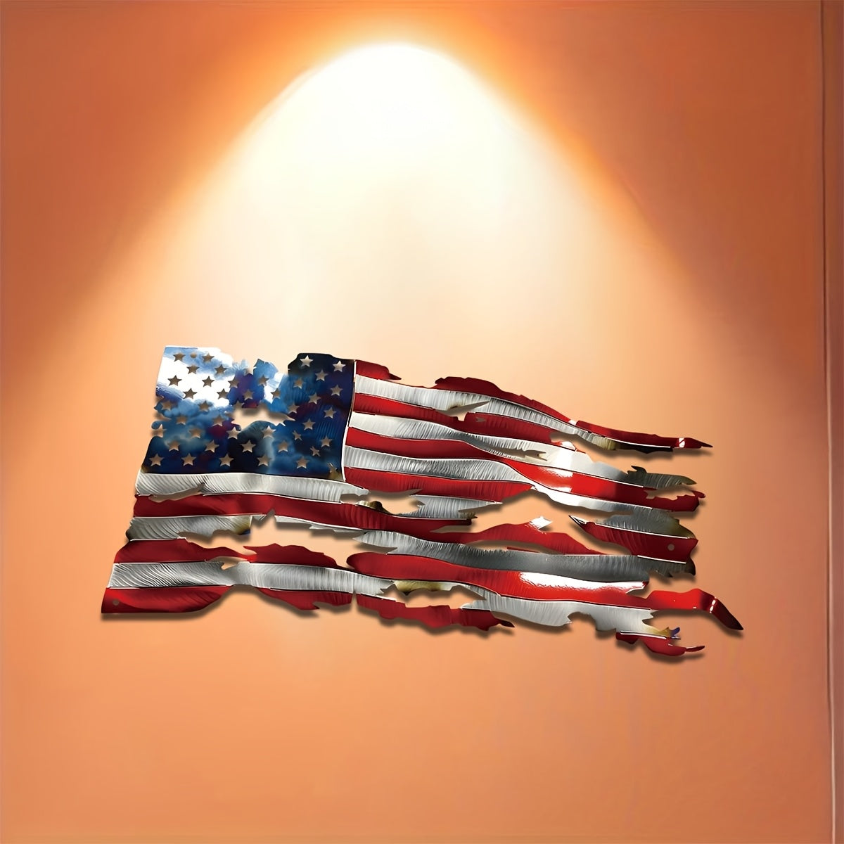 1pc - 15.75in x 7.63 in - AMERICAN PATRIOTIC METAL WALL ART|