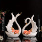 2pcs - ELEGANT CERAMIC SWAN COUPLE STATUES HOME DECORATION