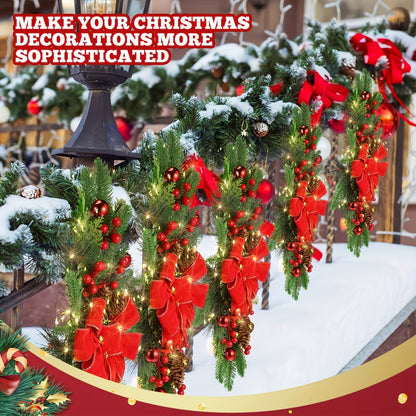2pcs/3pcs/4pcs/5pcs, 23.62in -  CHRISTMAS STAIR FRONT DOOR WREATHS DECORATIONS