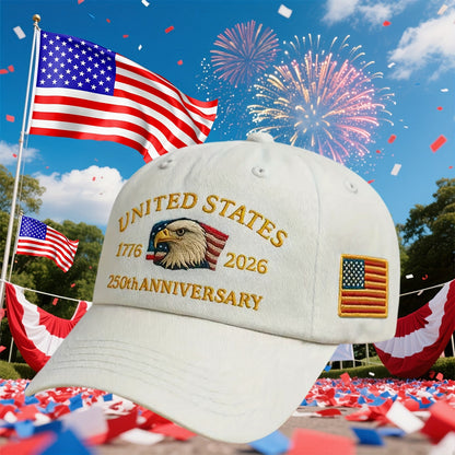 EMBROIDERED AMERICA'S 250th FOUNDING ANNIVERSARY BASEBALL CAPS