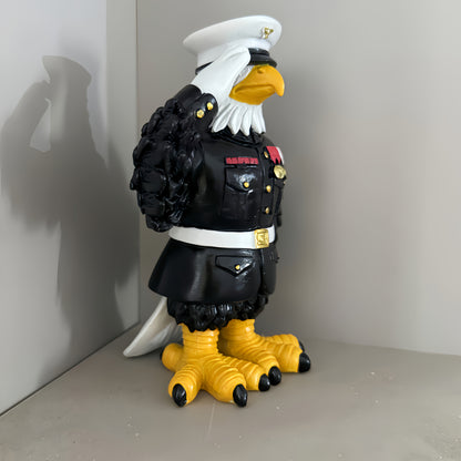 PATRIOTIC RESIN EAGLE STATUE MILITARY SALUTE STATUE