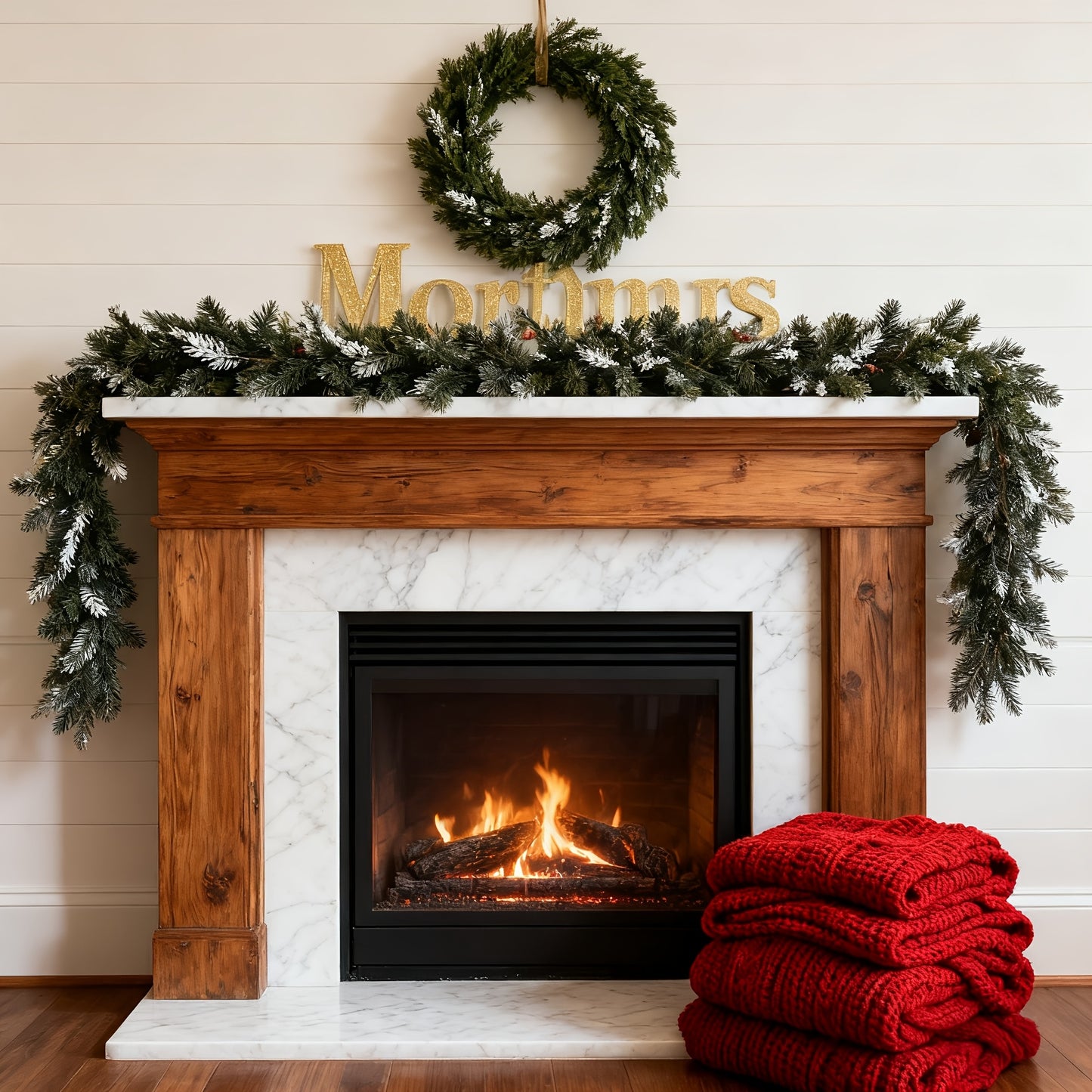 6ft - CLASSIC ARTIFICIAL CHRISTMAS SNOWFLAKE PINE BRANCH VINE