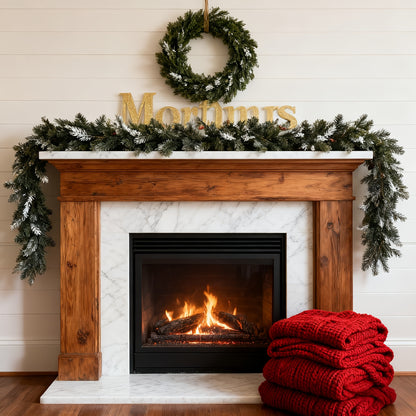 6ft - CLASSIC ARTIFICIAL CHRISTMAS SNOWFLAKE PINE BRANCH VINE