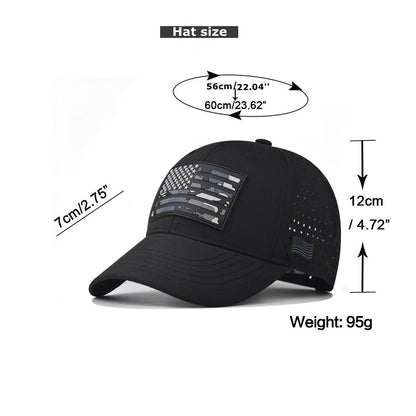 CAMOUFLAGED USA FLAG  SOFT TOP BASEBALL CAP
