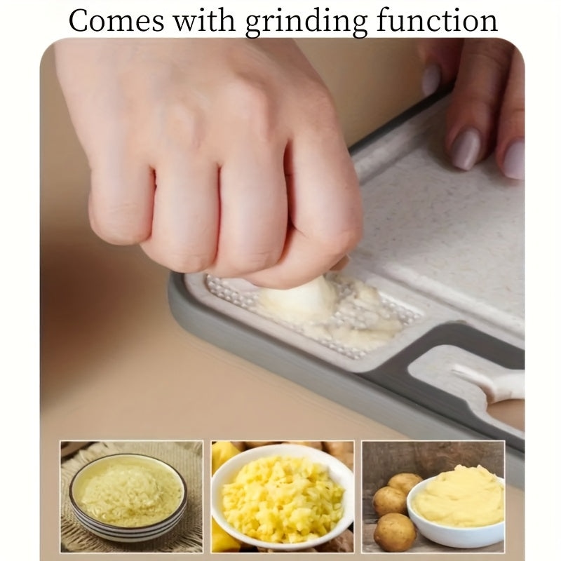 2-SIDED STAINLESS STEEL CUTTING BOARD W/DUAL SHARPENING STONE