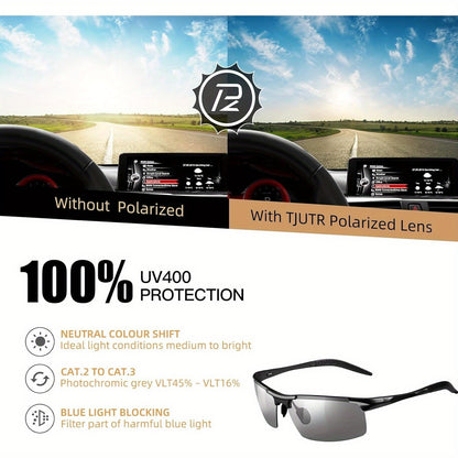 PHOTOCHROMIC POLARIZED MEN'S SUNGLASSES UV400 PROTECTION