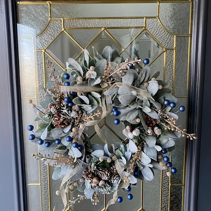 16in - ARTIFICIAL BLUEBERRY & EUCALYPTUS FRONT DOOR WREATHS
