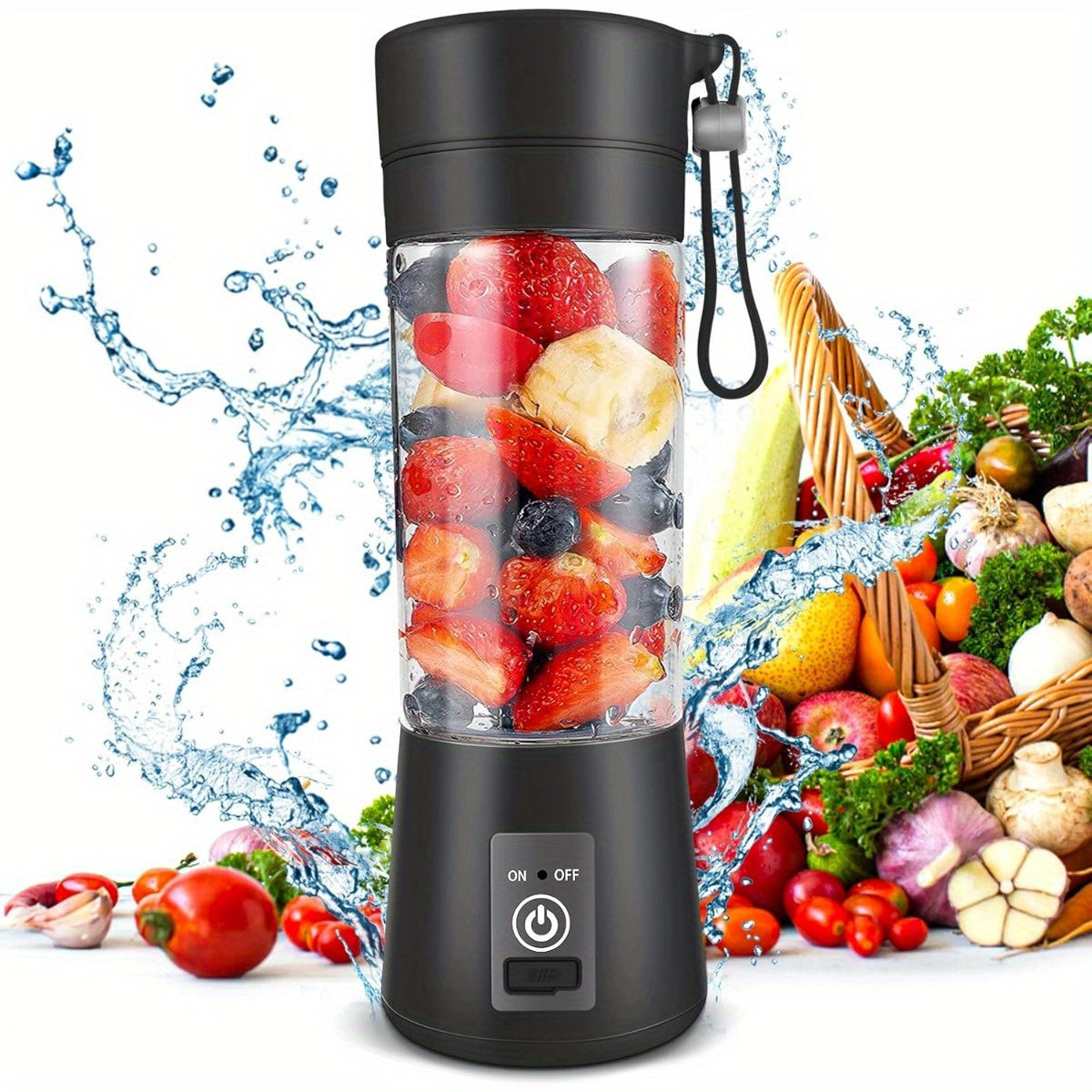 380ml - PORTABLE FOOD GRADE USB BLENDER W/6-STAINLESS STEEL BLADES