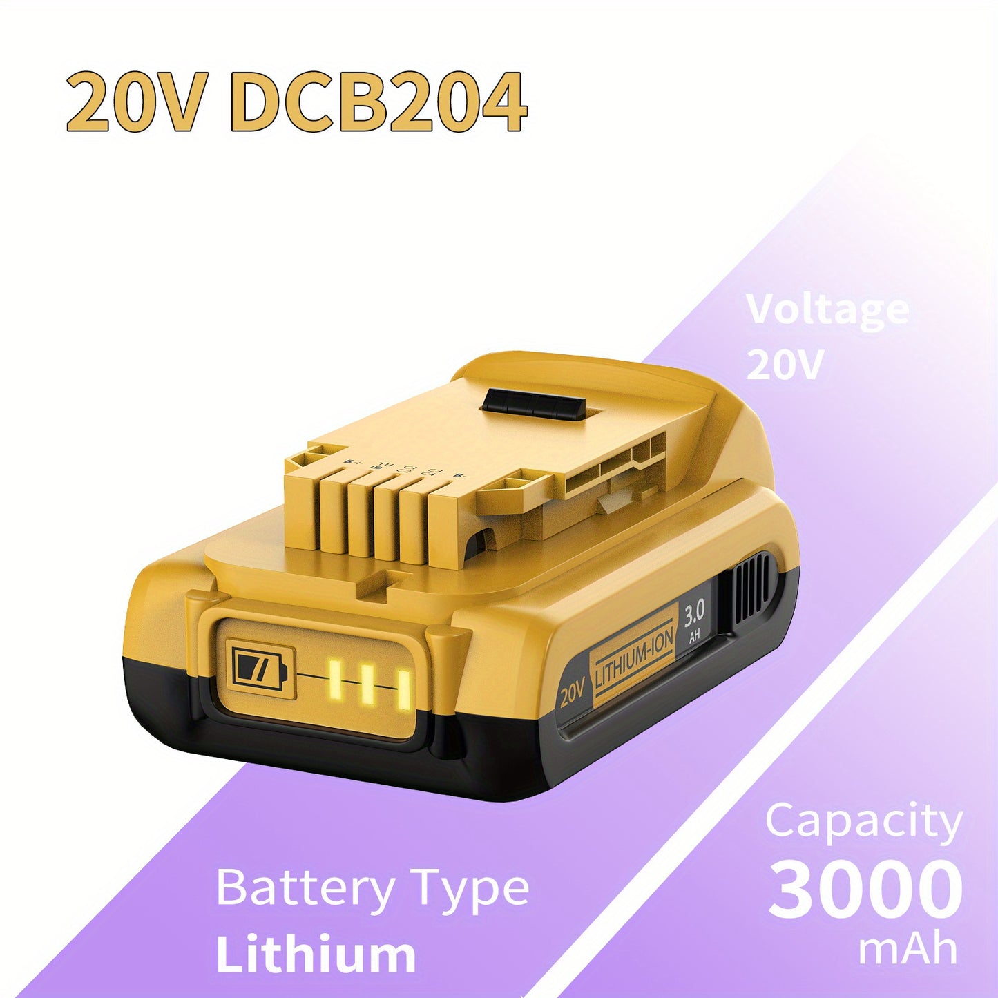 2-Pack - 20V MAX BATTERY 3.0-Ah, REPLACEMENT BATTERIES