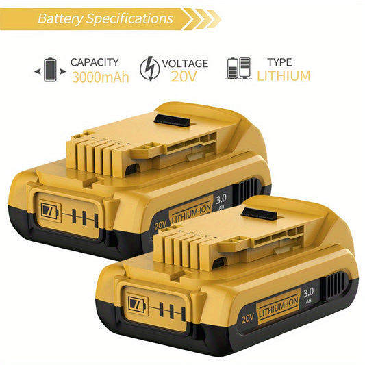 2-Pack - 20V MAX BATTERY 3.0-Ah, REPLACEMENT BATTERIES