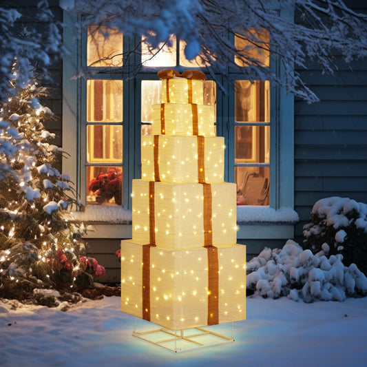 6ft - CHRISTMAS DECORATIONS LIGHTED GIFT BOX POP-UP DESIGN