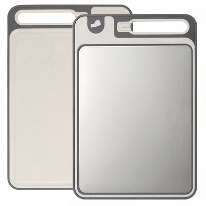 1pc - DUAL SIDED STAINLESS STEEL CUTTING BOARDS W/BUILT-IN SHARPENER