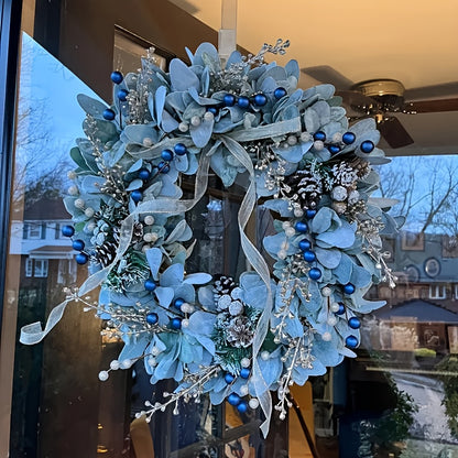 16in - ARTIFICIAL BLUEBERRY & EUCALYPTUS FRONT DOOR WREATHS