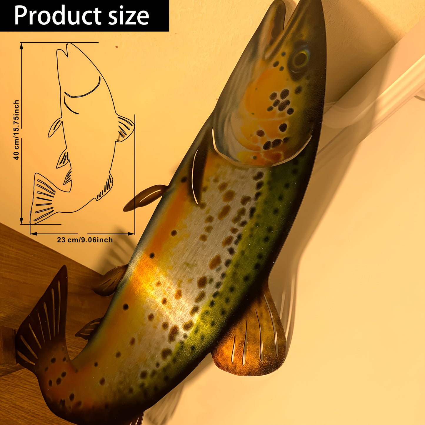 1pc - DECORATIVE RUSTIC METAL FISH WALL ART