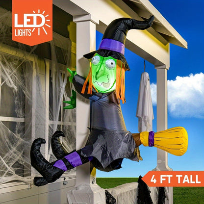 4ft - OUTDOOR INFLATABLE HALLOWEEN WITCH W/BUILT-IN LIGHTS