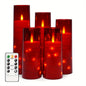 BATTERY OPERATED LED FLAMELESS CANDLE, EMBEDDED STAR STRING