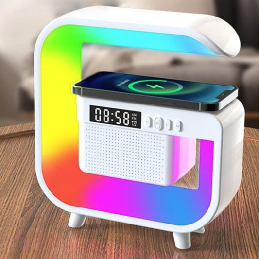 5-In-1 - WIRELESS MUSIC DESK LAMP W/ALARM CLOCK WIRELESS CHARGING