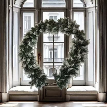 6ft - CLASSIC ARTIFICIAL CHRISTMAS SNOWFLAKE PINE BRANCH VINE