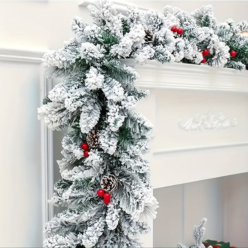 6ft - CLASSIC ARTIFICIAL CHRISTMAS SNOWFLAKE PINE BRANCH VINE