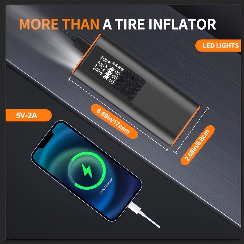 150 PSI - PORTABLE CORDLESS AIR COMPRESSOR TIRE INFLATOR
