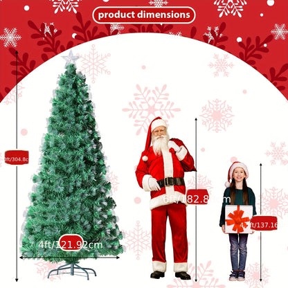 6ft/8ft/9ft/10ft - PRE-LIT FIBER OPTIC ARTIFICIAL SPRUCE CHRISTMAS TREE