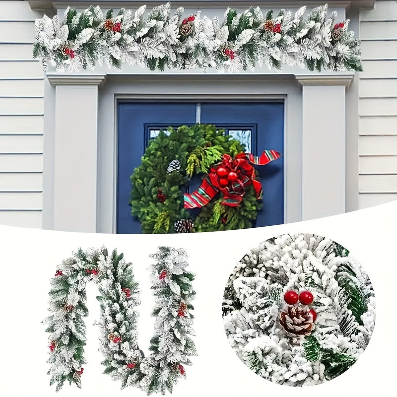 6ft - CLASSIC ARTIFICIAL CHRISTMAS SNOWFLAKE PINE BRANCH VINE