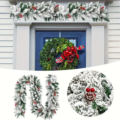 6ft - CLASSIC ARTIFICIAL CHRISTMAS SNOWFLAKE PINE BRANCH VINE