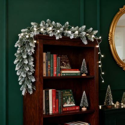 6ft - CLASSIC ARTIFICIAL CHRISTMAS SNOWFLAKE PINE BRANCH VINE