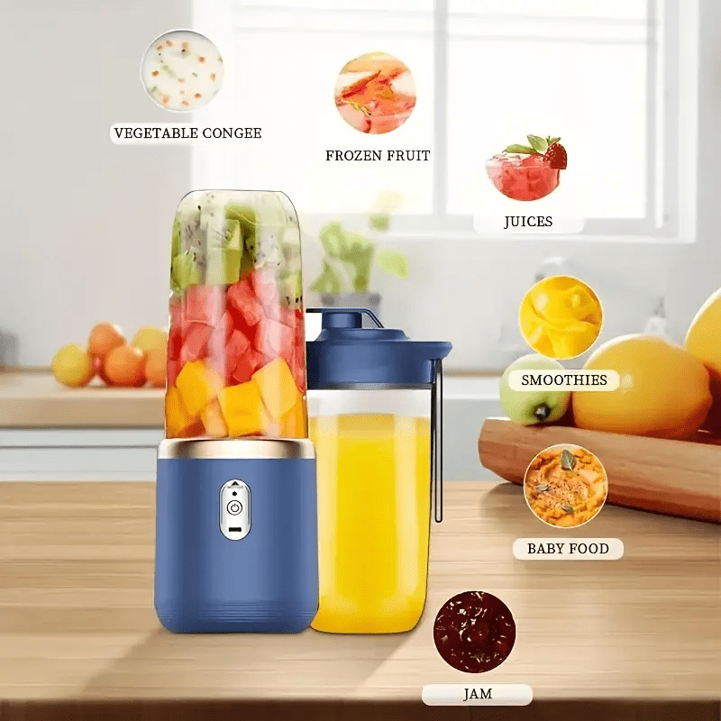 3pcs - PORTABLE MULTIFUNCTION  JUICER W/DIGITAL DISPLAY & USB CHARGING