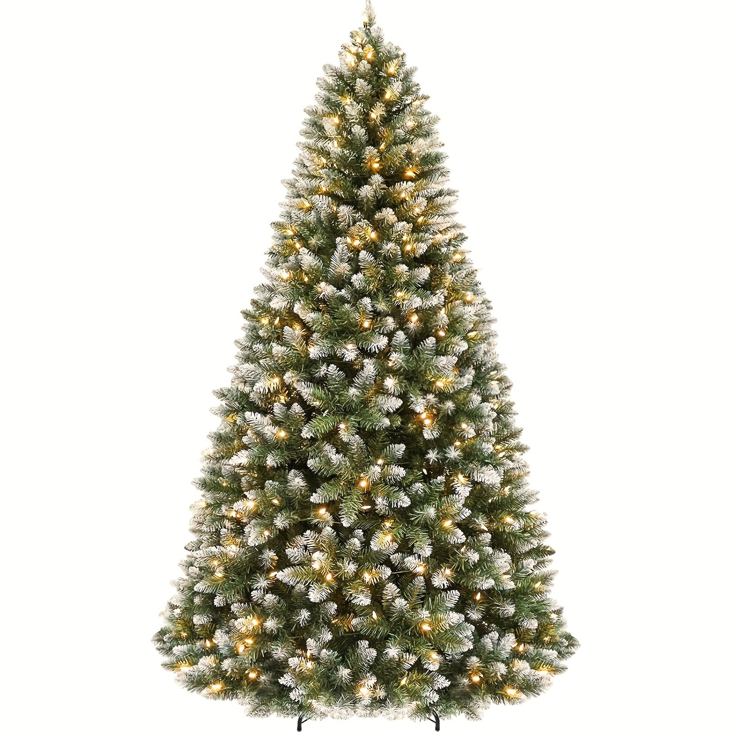 6ft/7ft/8ft - PRE-LIT DECORATIVE ARTIFICIAL CHRISTMAS TREE W/WHITE TIPS