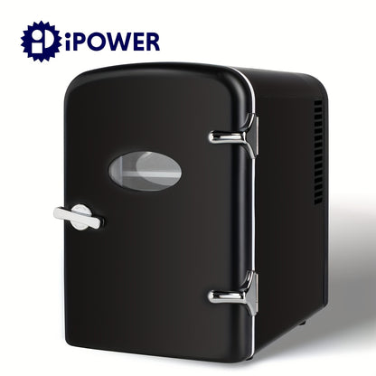 4L - PORTABLE MINI REFRIGERATOR, WARM/COOLER, SIX CAN CAPACITY