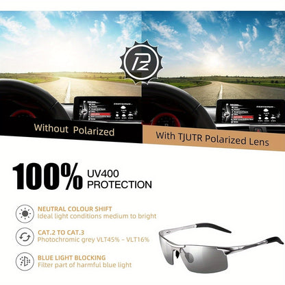 PHOTOCHROMIC POLARIZED MEN'S SUNGLASSES UV400 PROTECTION