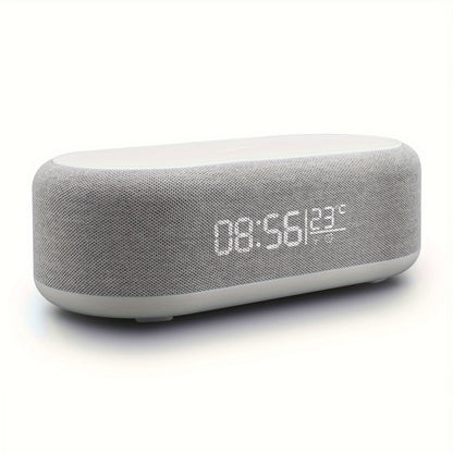 WIRELESS FAST CHARGING STATION, W/ALARM CLOCK & TEMPERATURE DISPLAY