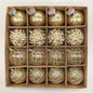 16pcs, 2.36in - CHAMPAGNE PLASTIC CHRISTMAS ORNAMENT DECORATIONS