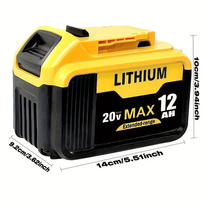 2-Pack  20V, 12.0Ahm REPLACEMENT LITHIUM-ION MAX BATTERIES DEWALT COMPATIBLE