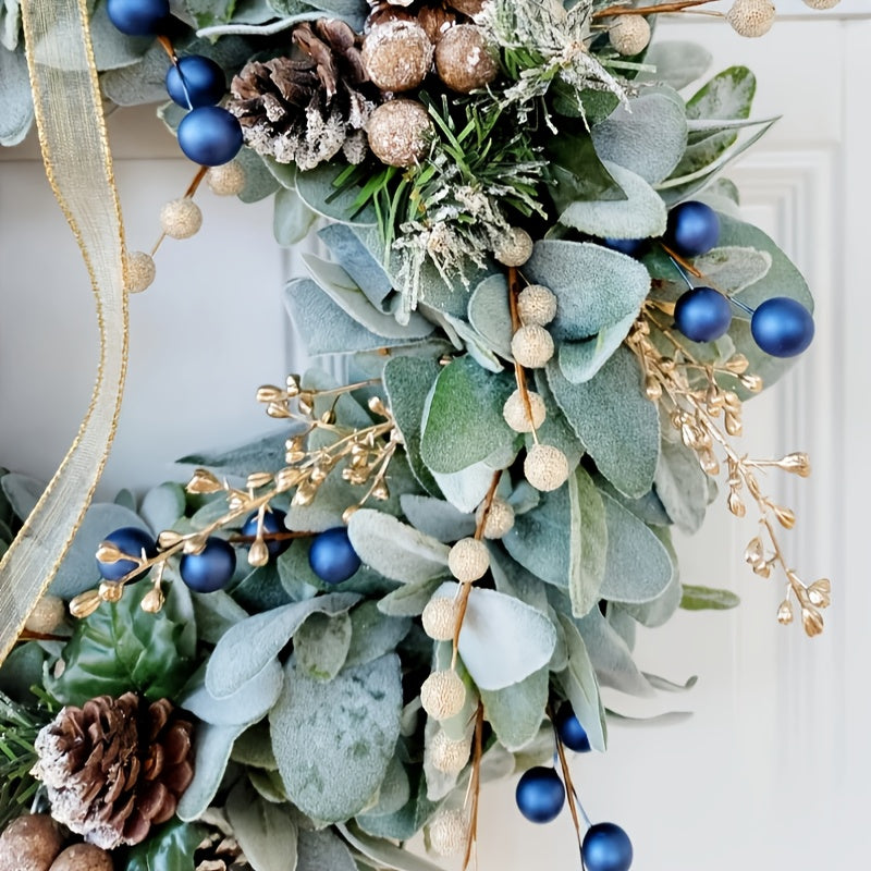 16in - ARTIFICIAL BLUEBERRY & EUCALYPTUS FRONT DOOR WREATHS