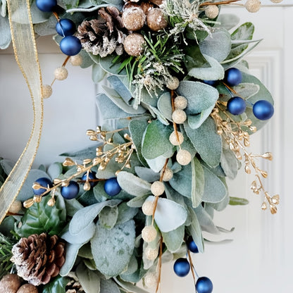 16in - ARTIFICIAL BLUEBERRY & EUCALYPTUS FRONT DOOR WREATHS