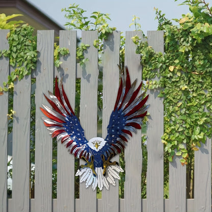 1pc - 15.74in X 13.68in - METAL PATRIOTIC AMERICAN EAGLE WALL ART