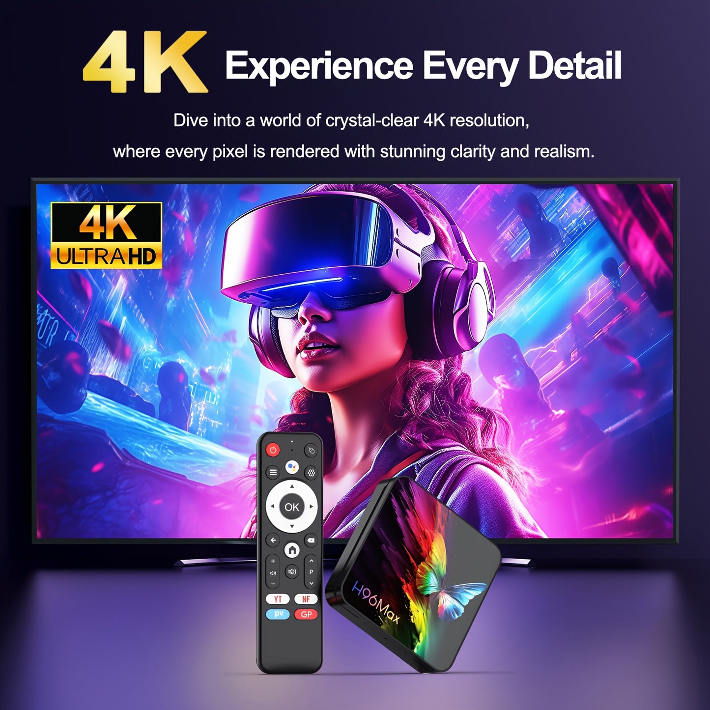 ANDROID 14.0 SMART TV BOX WIRELESS GOOGLE VOICE ASSISTANT