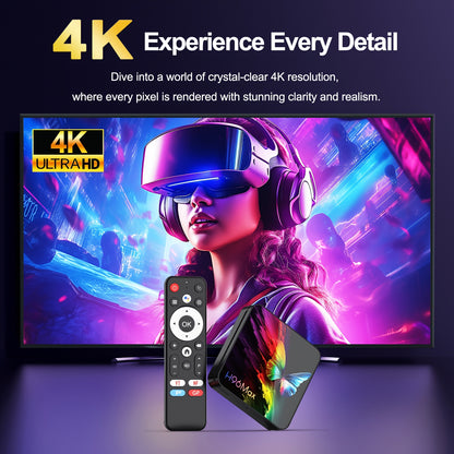 ANDROID 14.0 SMART TV BOX WIRELESS GOOGLE VOICE ASSISTANT