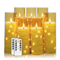 SET OF 7 - FLAMELESS FLICKERING LED CANDLES W/LED LIGHTS