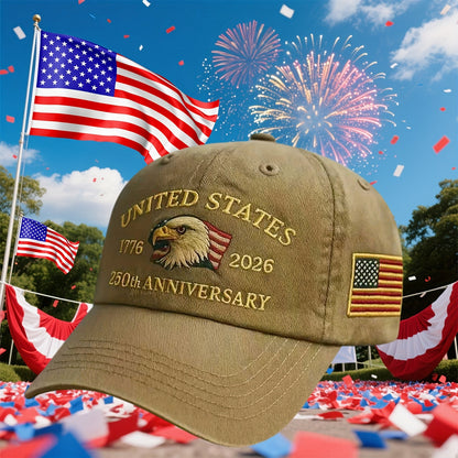 EMBROIDERED AMERICA'S 250th FOUNDING ANNIVERSARY BASEBALL CAPS