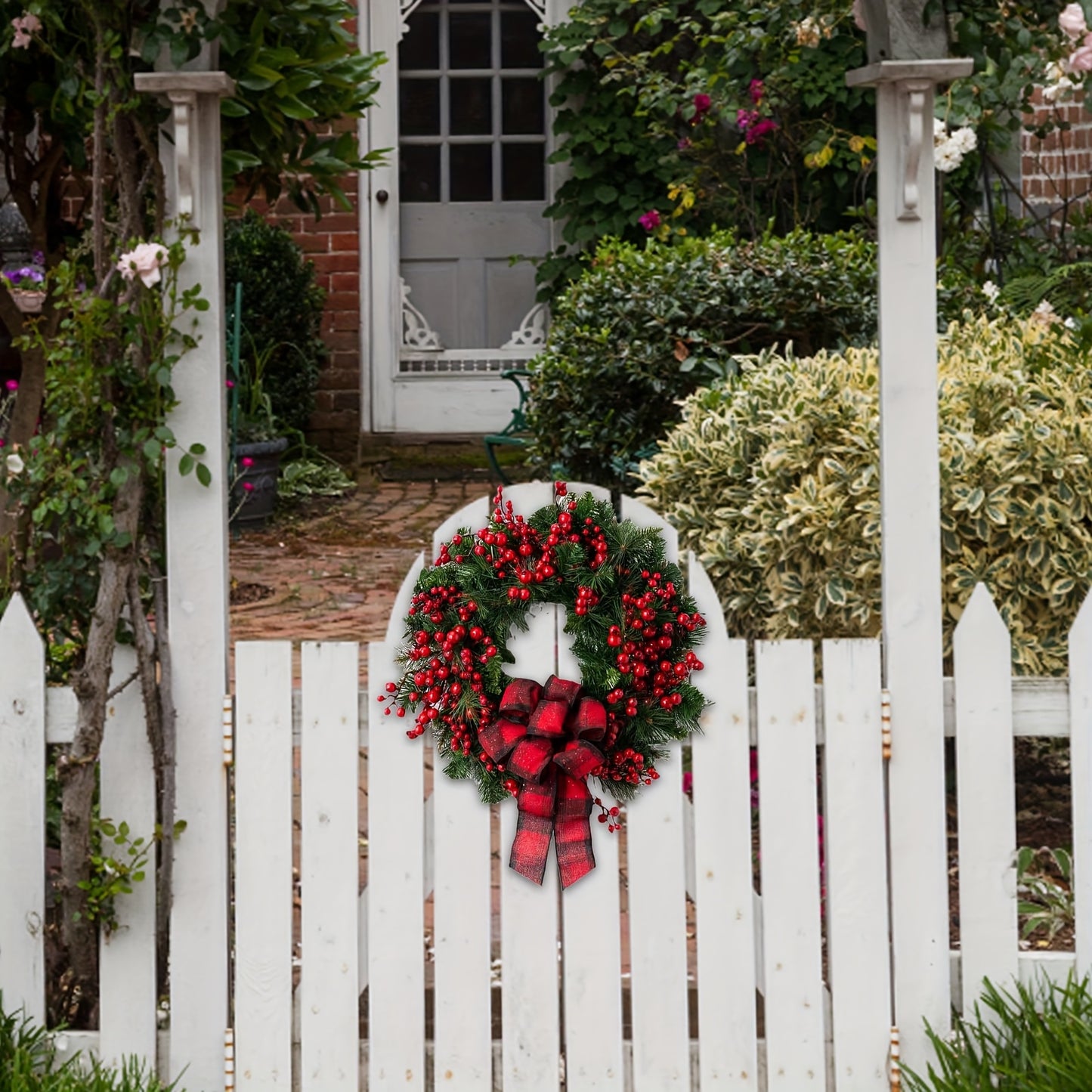 15.75in -  ARTIFICIAL RUSTIC STYLE CHRISTMAS FRONT DOOR WREATHS